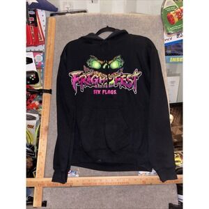 Six Flags Fright Fest Scary Evil Demon Hoodie Size Small S Double Sided